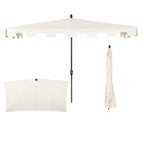 Sidney Classic MidCentury Rectangular Half Market Patio Umbrella with Crank