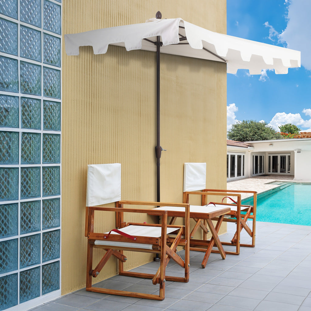 Sidney Classic MidCentury Rectangular Half Market Patio Umbrella with Crank