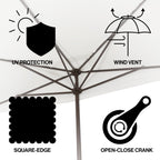 Sidney Classic MidCentury Rectangular Half Market Patio Umbrella with Crank