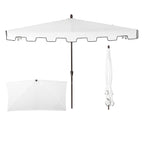 Sidney Classic MidCentury Rectangular Half Market Patio Umbrella with Crank