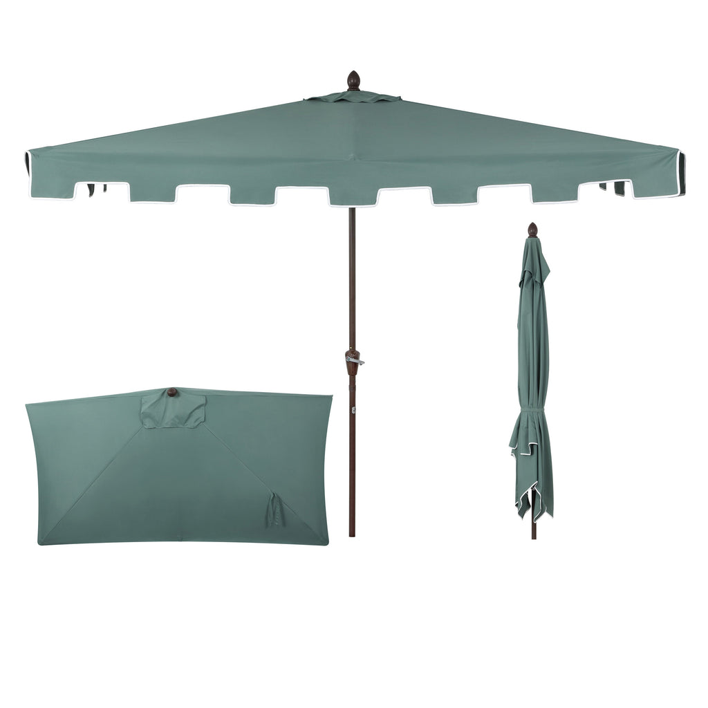 Sidney Classic MidCentury Rectangular Half Market Patio Umbrella with Crank