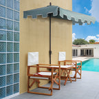 Sidney Classic MidCentury Rectangular Half Market Patio Umbrella with Crank
