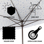 Sidney Classic MidCentury Rectangular Half Market Patio Umbrella with Crank