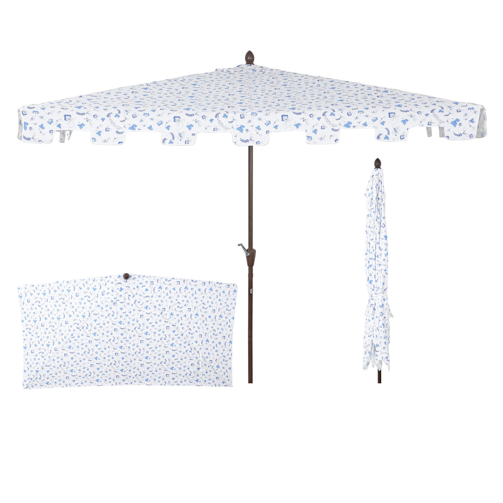 Sidney Classic MidCentury Rectangular Half Market Patio Umbrella with Crank