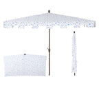 Sidney Classic MidCentury Rectangular Half Market Patio Umbrella with Crank