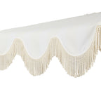 Beverly Designer Classic Scalloped Fringe Half Market Patio Umbrella with Crank