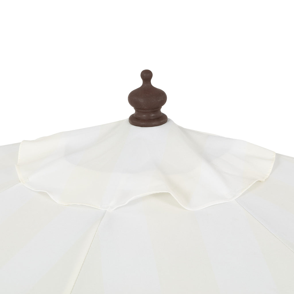Beverly Designer Classic Scalloped Fringe Half Market Patio Umbrella with Crank