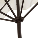 Beverly Designer Classic Scalloped Fringe Half Market Patio Umbrella with Crank