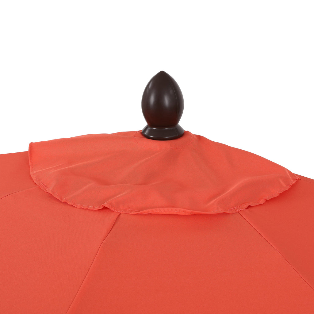 Terrace Arc 9 ft Scalloped Fringe Market Patio Half Umbrella with Crank, Tilt Button and UV Protection