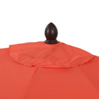 Terrace Arc 9 ft Scalloped Fringe Market Patio Half Umbrella with Crank, Tilt Button and UV Protection