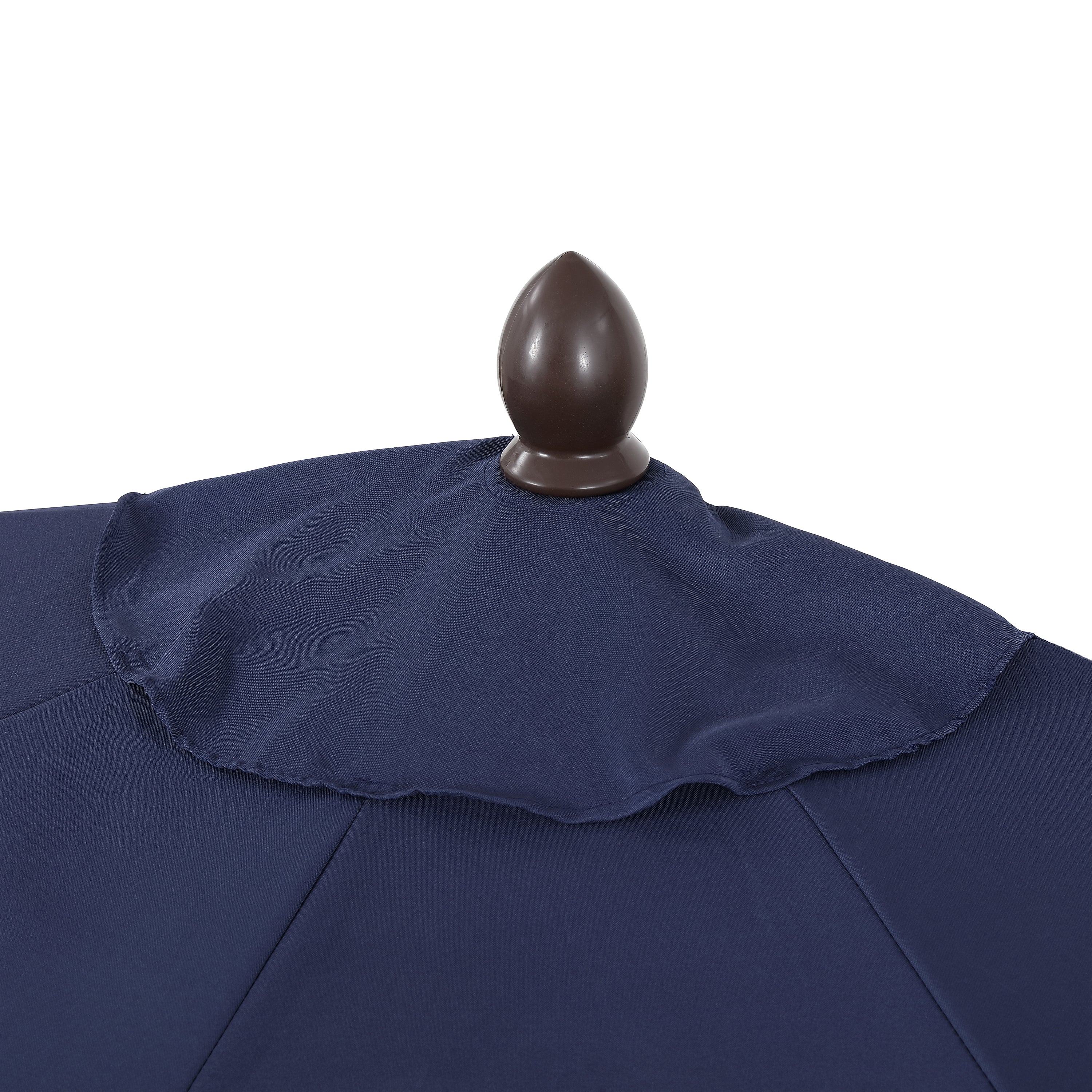 Terrace Arc 9 ft Scalloped Fringe Market Patio Half Umbrella with Crank, Tilt Button and UV Protection