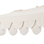 Terrace Arc 9 ft Scalloped Fringe Market Patio Half Umbrella with Crank, Tilt Button and UV Protection
