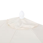 Terrace Arc 9 ft Scalloped Fringe Market Patio Half Umbrella with Crank, Tilt Button and UV Protection