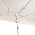Terrace Arc 9 ft Scalloped Fringe Market Patio Half Umbrella with Crank, Tilt Button and UV Protection
