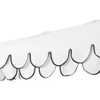 Terrace Arc 9 ft Scalloped Fringe Market Patio Half Umbrella with Crank, Tilt Button and UV Protection