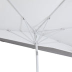 Terrace Arc 9 ft Scalloped Fringe Market Patio Half Umbrella with Crank, Tilt Button and UV Protection