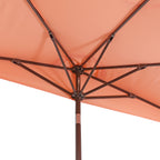Terrace Arc 9 ft Scalloped Fringe Market Patio Half Umbrella with Crank, Tilt Button and UV Protection
