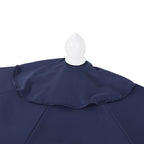 Terrace Arc 9 ft Scalloped Fringe Market Patio Half Umbrella with Crank, Tilt Button and UV Protection