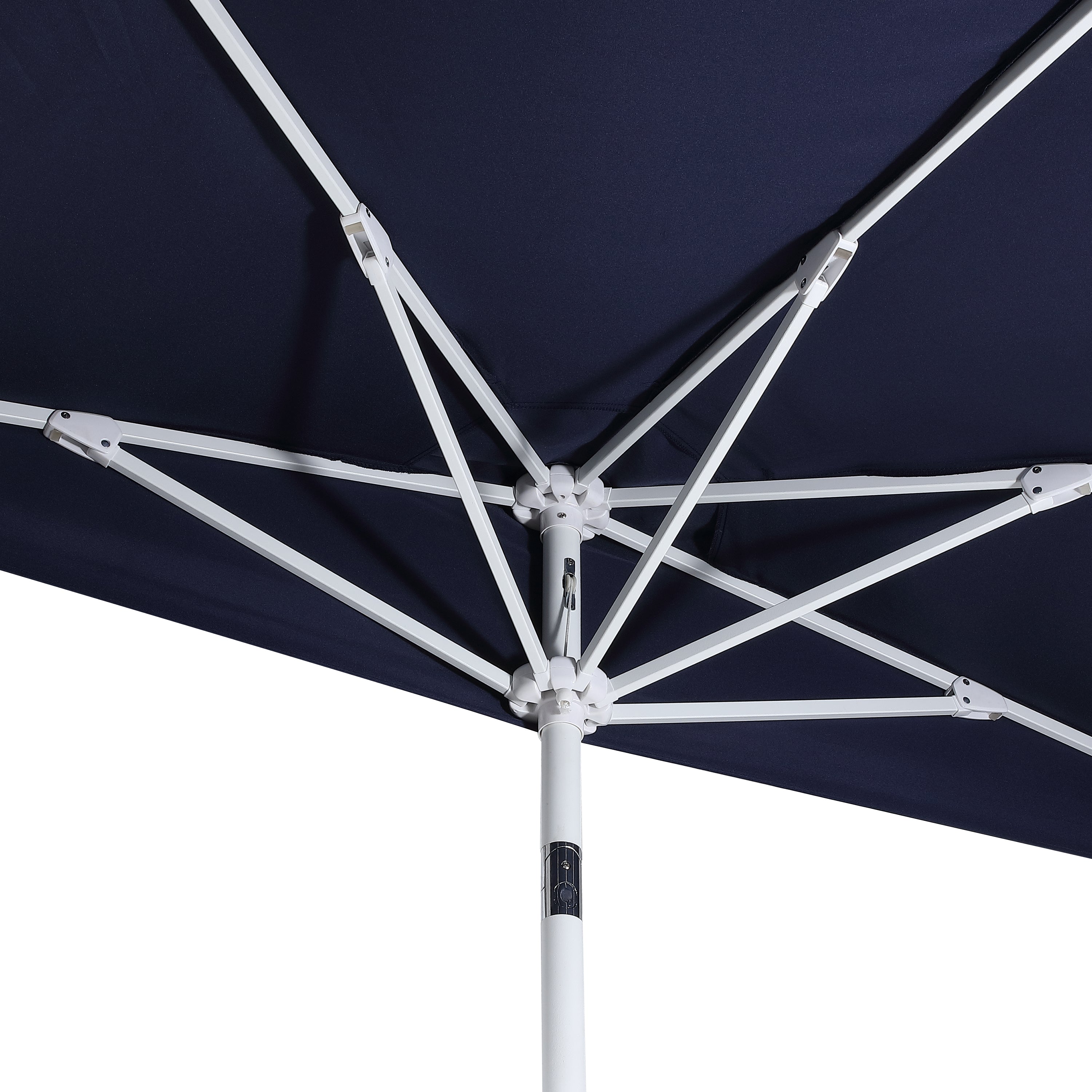 Terrace Arc 9 ft Scalloped Fringe Market Patio Half Umbrella with Crank, Tilt Button and UV Protection