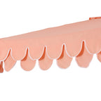 Terrace Arc 9 ft Scalloped Fringe Market Patio Half Umbrella with Crank, Tilt Button and UV Protection