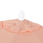 Terrace Arc 9 ft Scalloped Fringe Market Patio Half Umbrella with Crank, Tilt Button and UV Protection