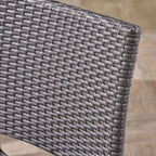 29" Outdoor Rattan Armless Barstools, Set of 2