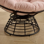 360° Swivel Indoor Outdoor Wicker Papasan Chair with Soft Thick Cushion