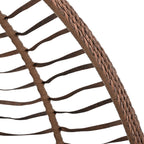 Foldable Rattan Egg Swing Chair with Iron Frame, Plush Cushion & Removable Headrest
