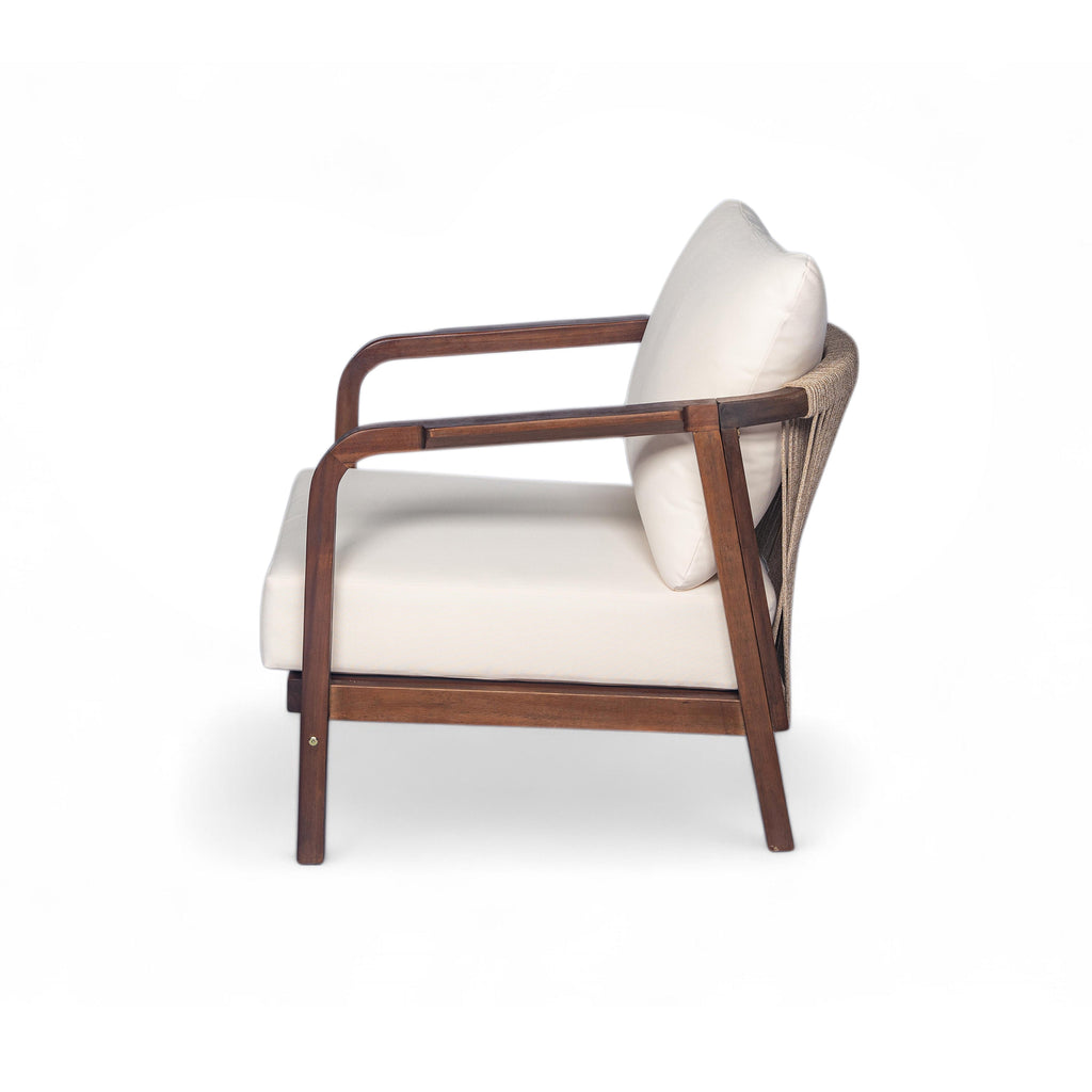 Calder Outdoor Lounge Chair with Woven Backrest