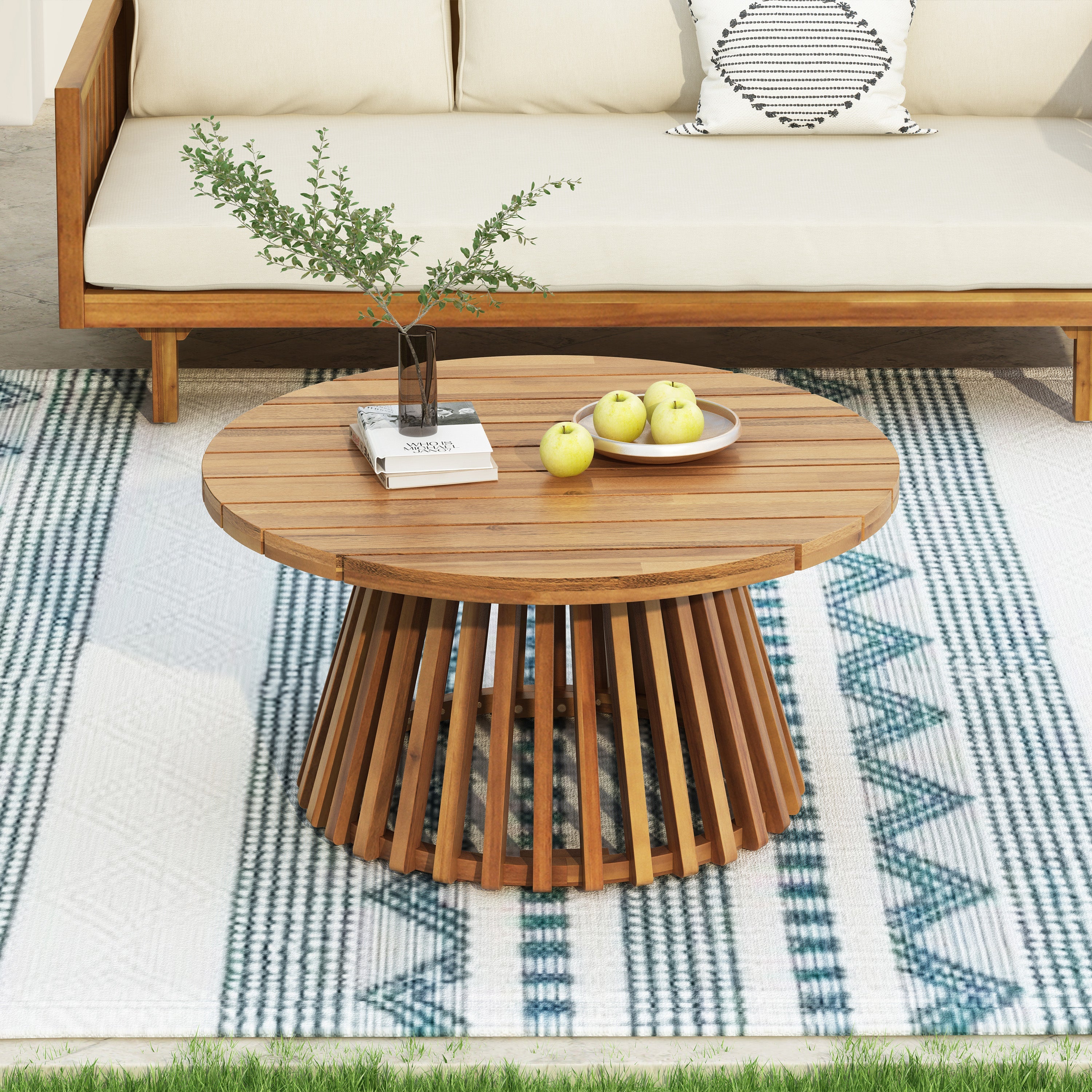 Tidewell Outdoor Acacia Wood Coffee Table