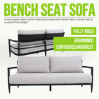 Mariner Outdoor Aluminum Sofa with Sunbrella Cusions