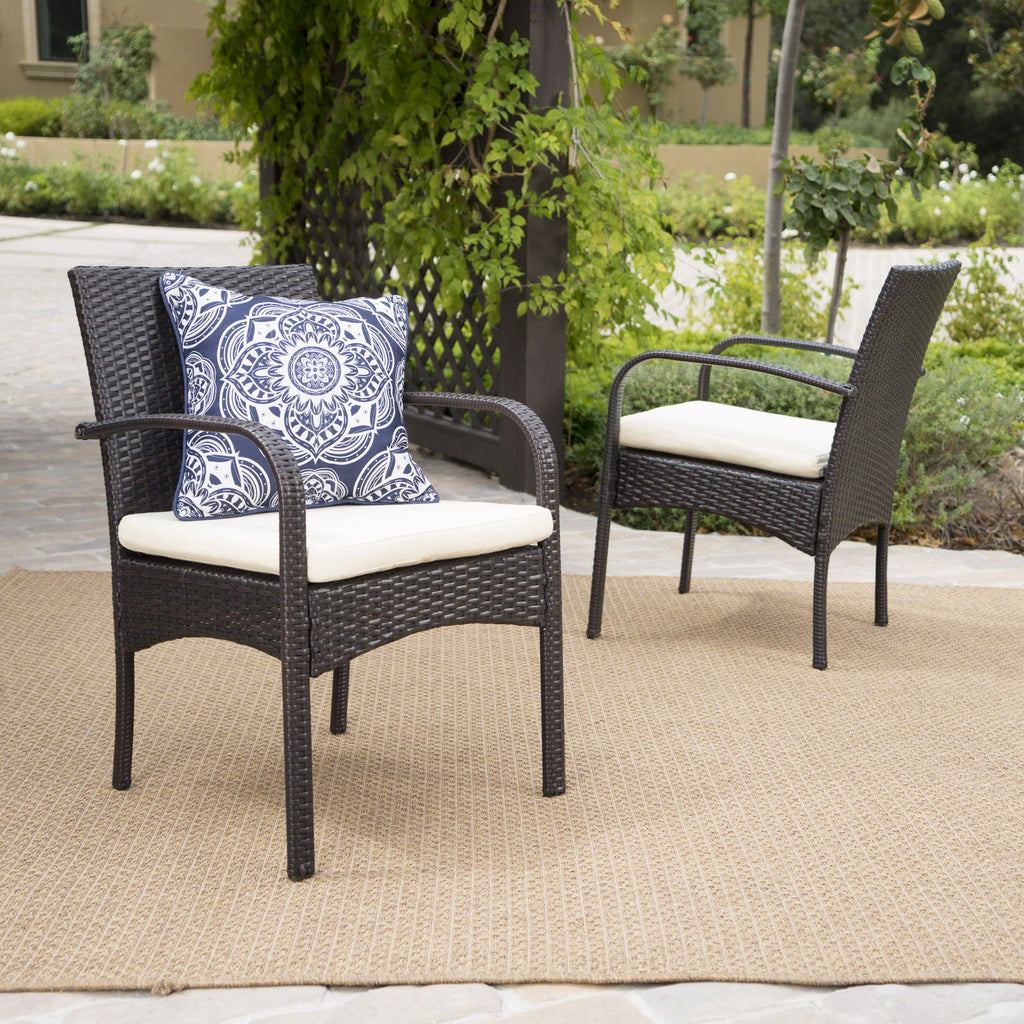 Cordoba Outdoor Wicker Dining Chairs, Set of 2