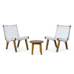 Rhythmus 3-Piece Outdoor Chat Set with 2 Curved Chairs Design and Slatted Table Top
