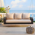 3-Person Large Porch Swing with Cushions