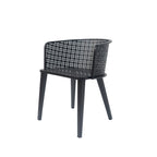 Rejoiced Outdoor Dining Chair with Geometric Lattice Design and Curved Back, Set of 2