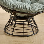 360° Swivel Indoor Outdoor Wicker Papasan Chair with Soft Thick Cushion