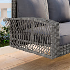 3-Person Large Porch Swing with Cushions
