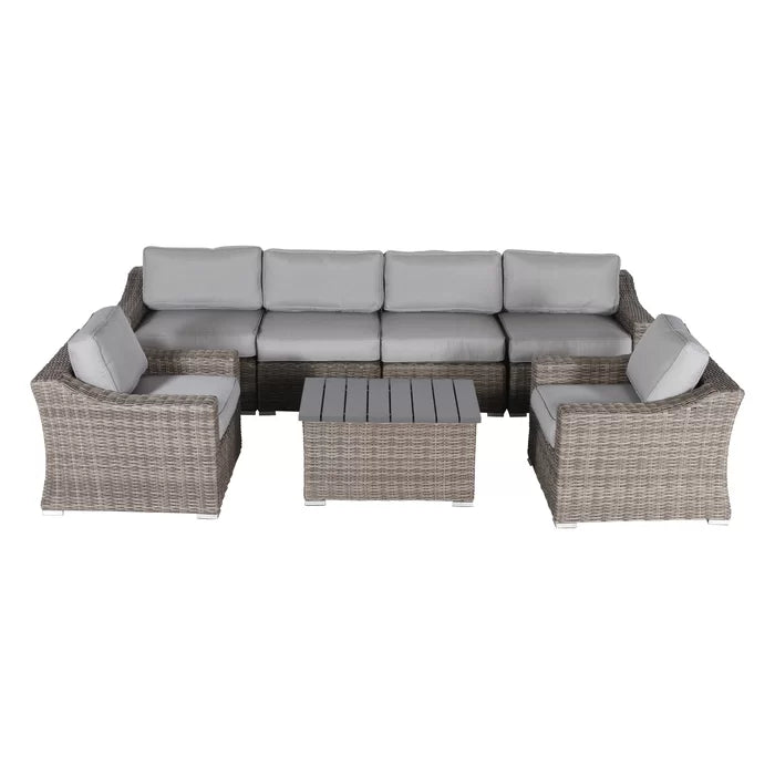 Laguna Sol Fully Assembled 6-Person All-Weather Wicker Sectional Seating Set
