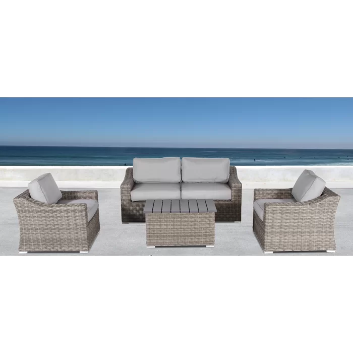 Laguna Sol Fully Assembled 4-Person Wicker Sofa Seating Set