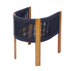 Matera Outdoor Wood & Rope Dining Chairs, Set of 2