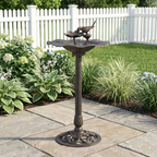 Ruffle Outdoor Aluminum and Iron Bird Bath