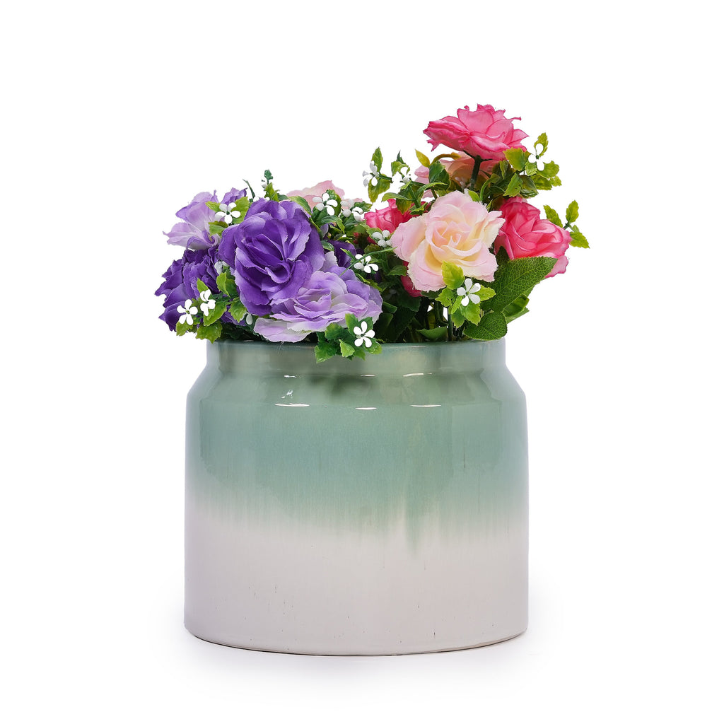 Rumi Blue Handmade Ceramic Planter, Set of 2