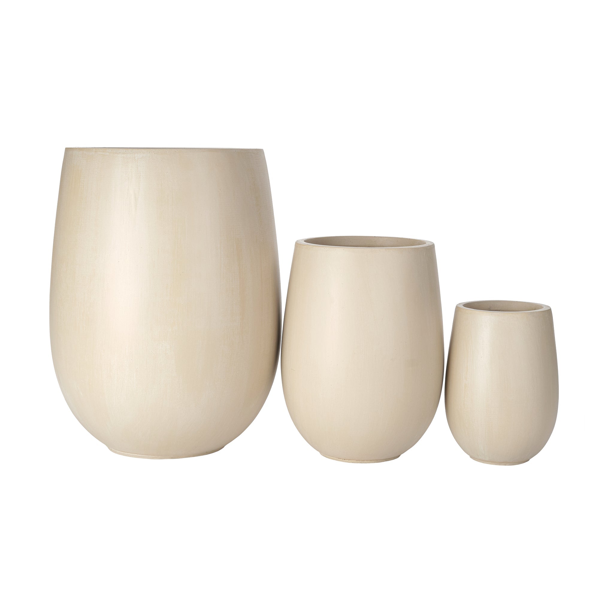 Egg Shaped Lightweight Outdoor Planter, Set of 3
