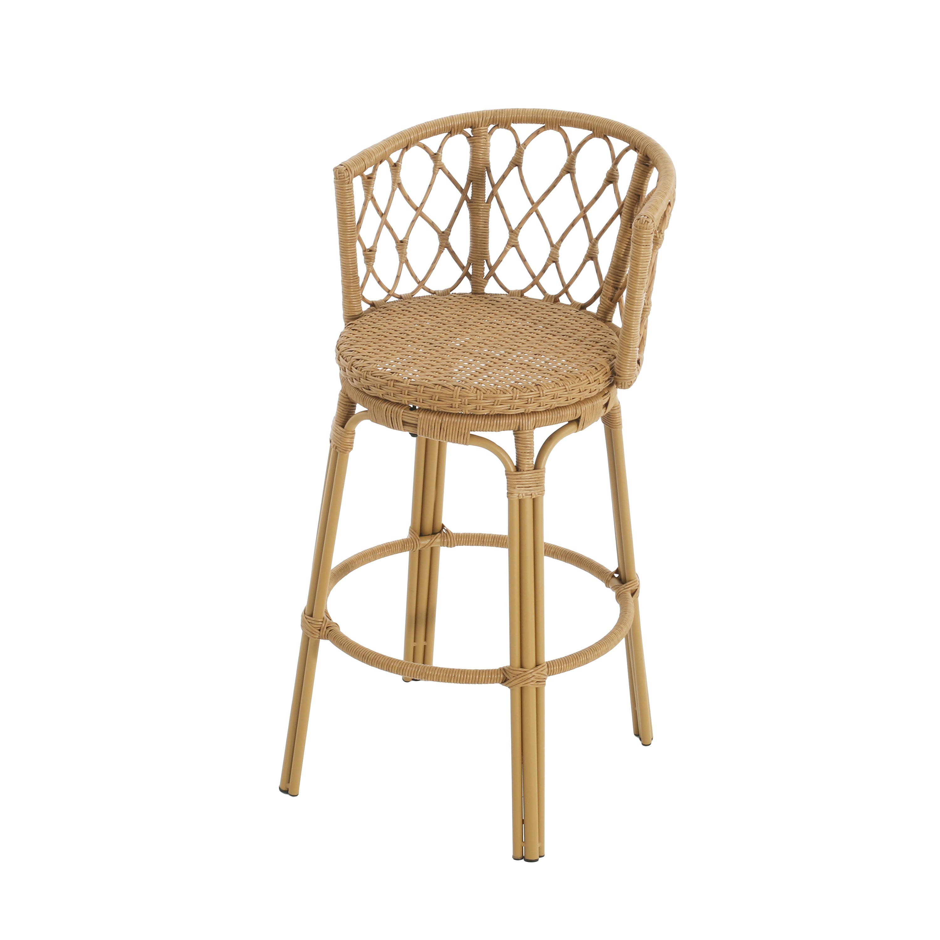 Bohemia Outdoor Brown Wicker Bar Stools, Set of 2