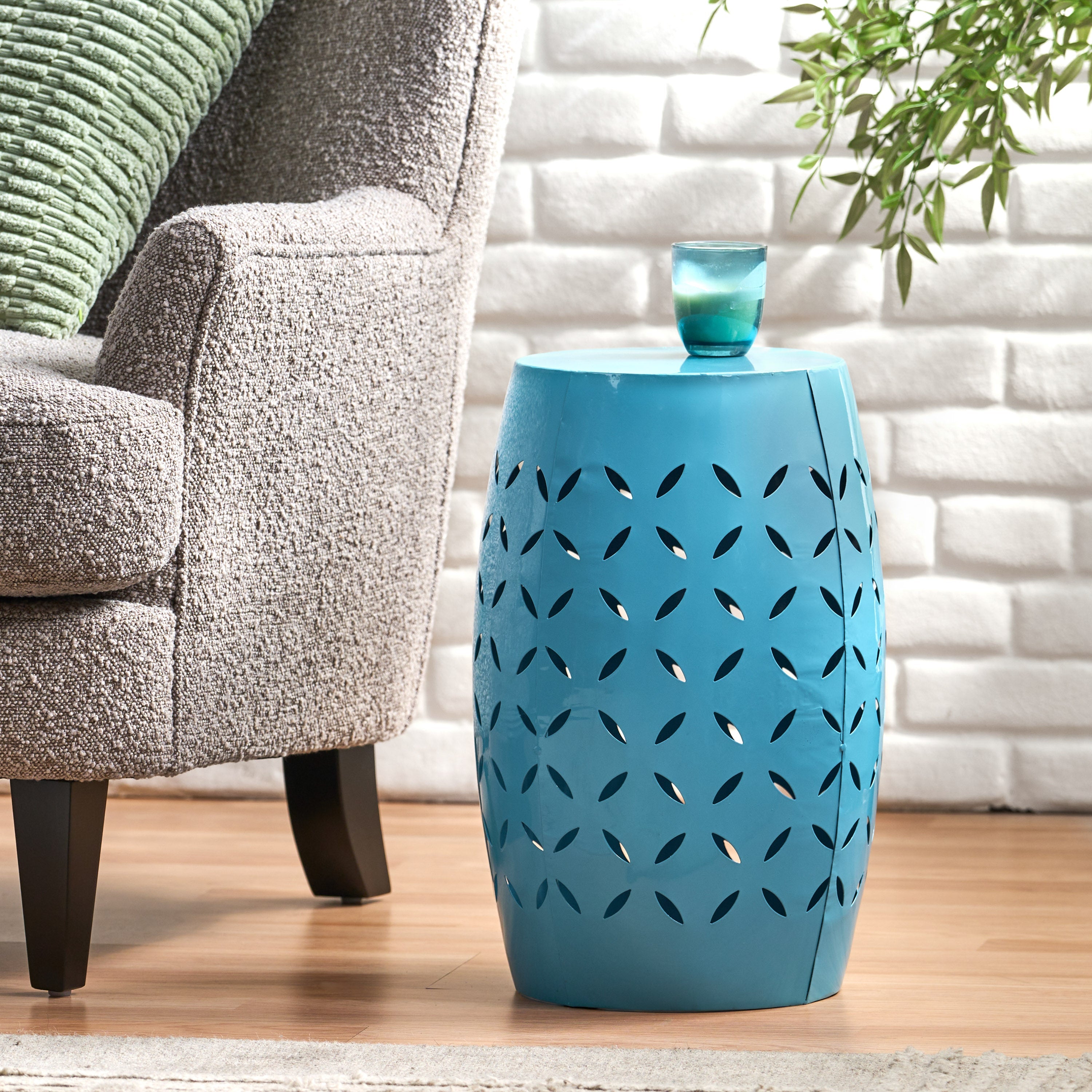 Lilac Outdoor Metal Cutout Accent Table