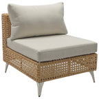 7-Piece Outdoor Wicker Sectional Sofa with Water Resistant Cushions and Coffee Table