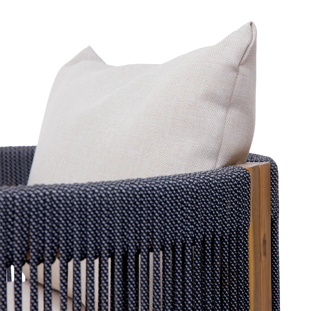 Matera Outdoor Wood & Rope Dining Chairs, Set of 2