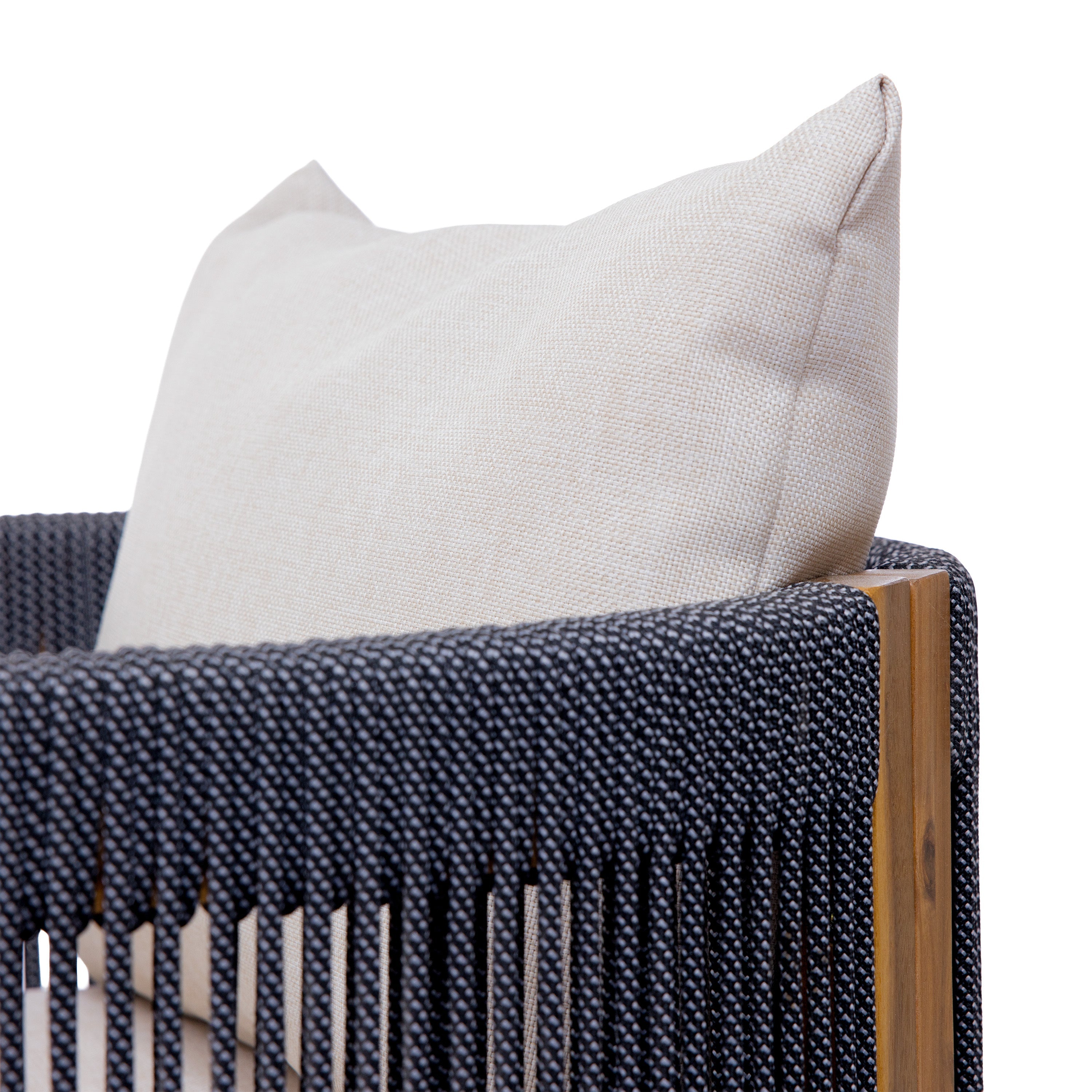 Matera Outdoor Wood & Rope Dining Chairs, Set of 2