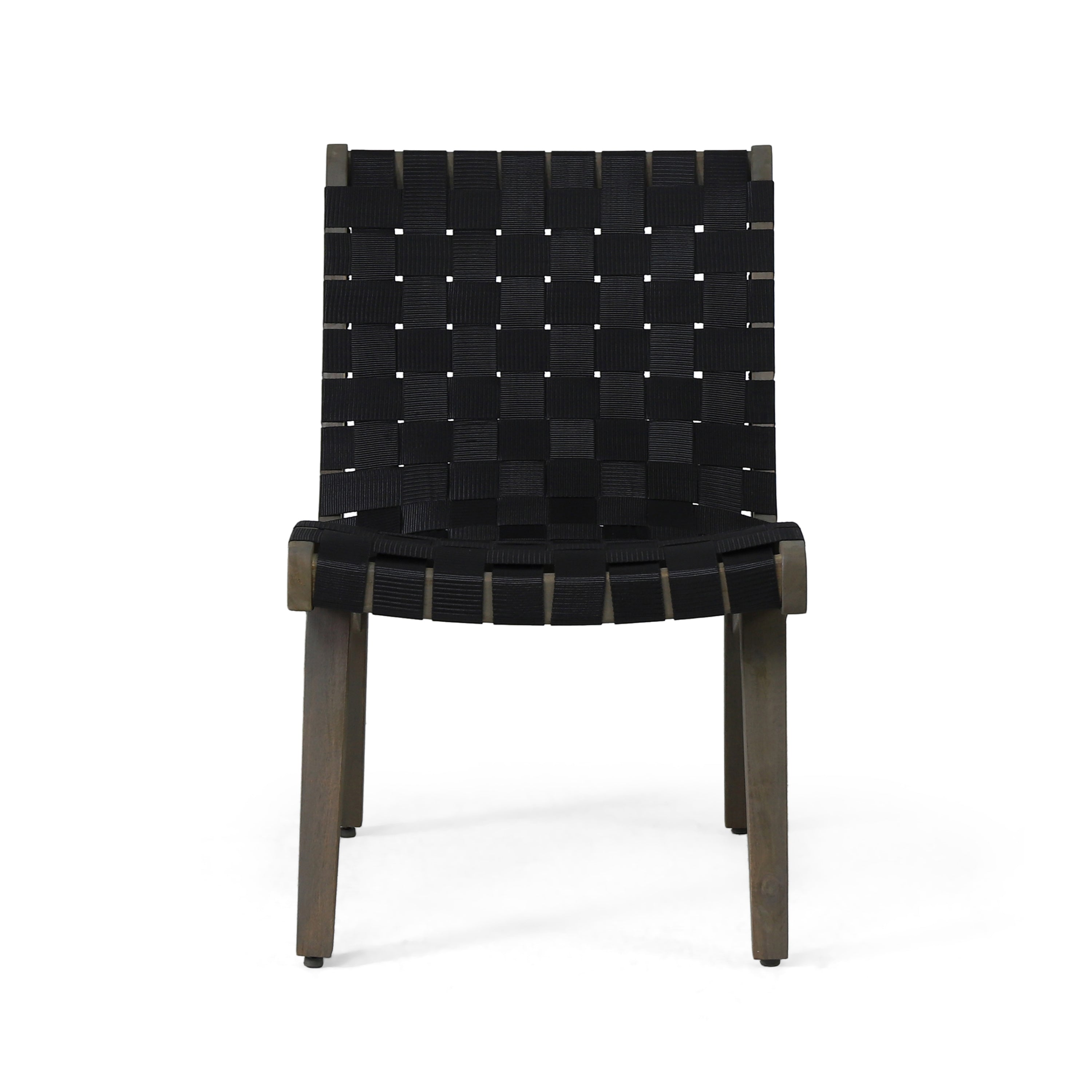 Delights Outdoor Lounge Chair with Rope Weave Design and Wood Frame, Set of 2