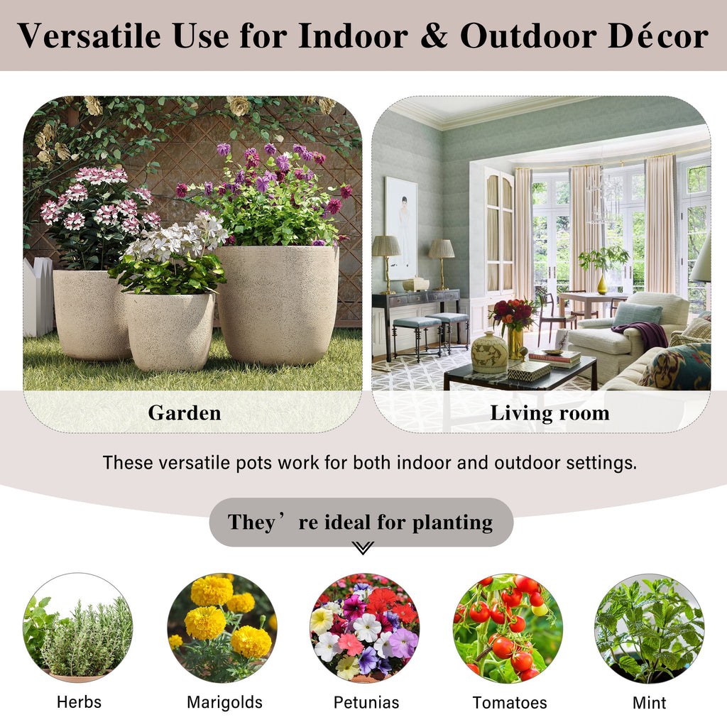 Lightweight Matte Textured Outdoor Planter